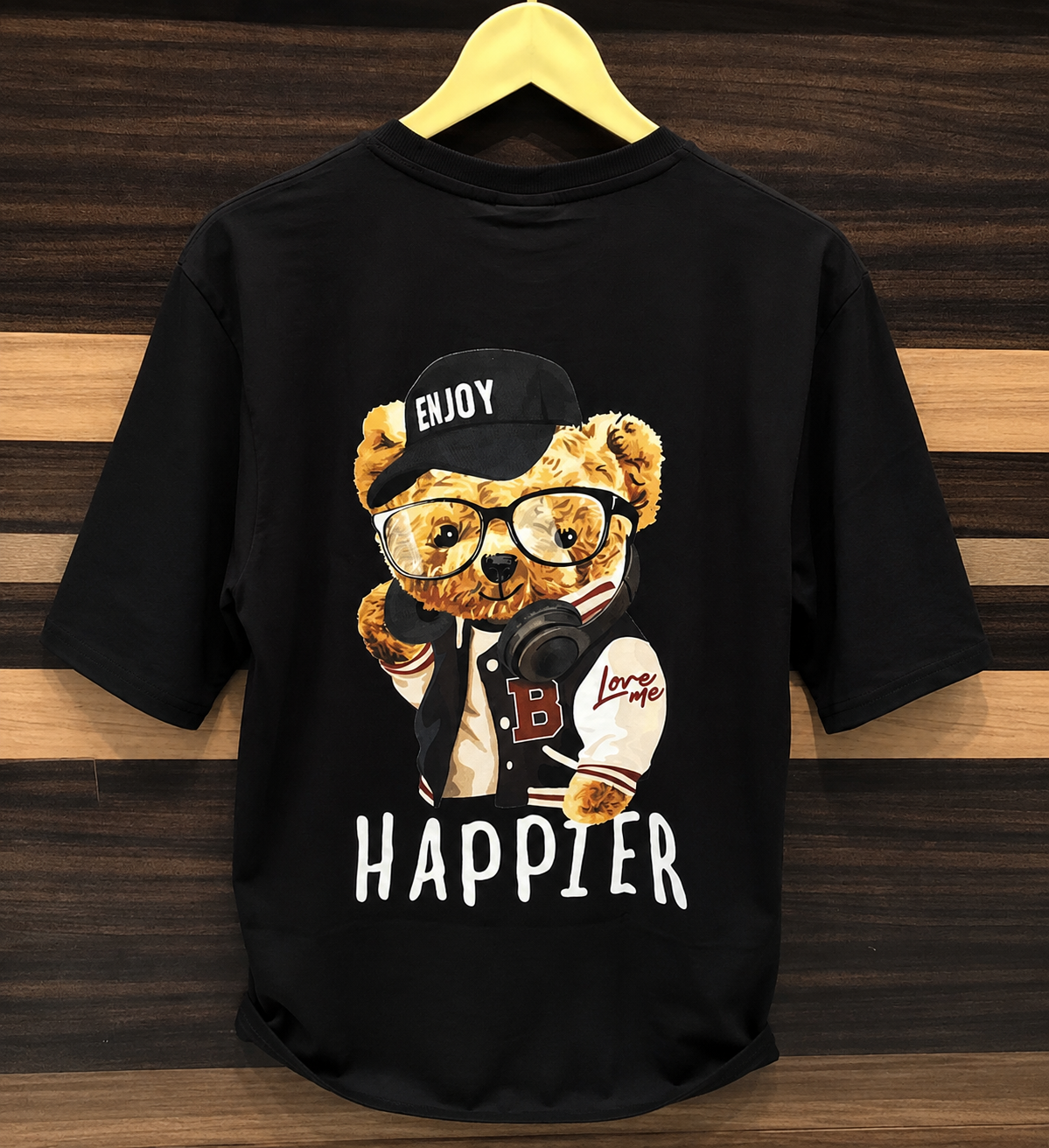 Happier Teddy Bear Premium Graphic T-Shirt | ÅSAINK™
