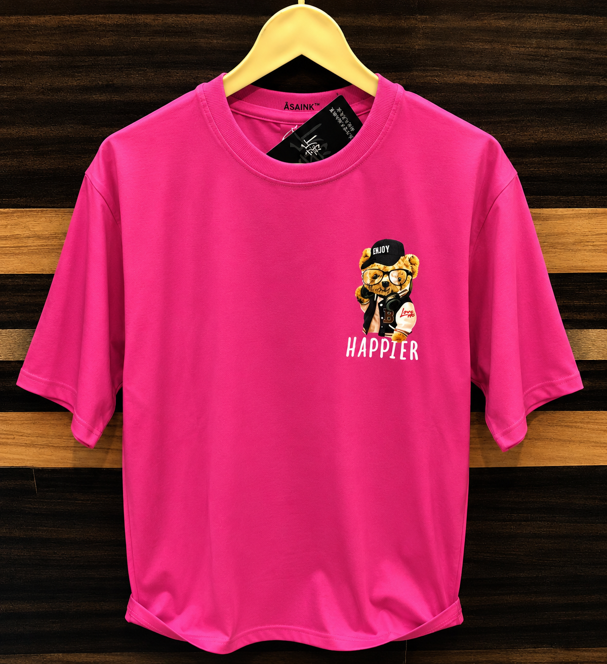 Happier Teddy Bear Premium Graphic T-Shirt | ÅSAINK™