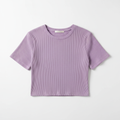 Women's Ribbed Crop Top in Lilac
